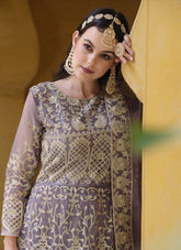 Captivating Partywear Gown in Purple Colour